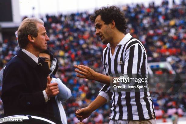 Giovanni TRAPATTONI head coach and Michel PLATINI of Juventus during the Intercontinental Cup, Toyota Cup, match between Juventus and Argentinos...