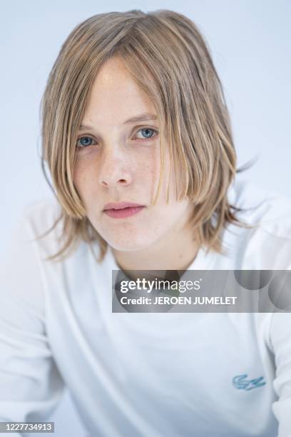 Picture taken on July 22, 2020 in Utrecht shows Dutch writer Marieke Lucas Rijneveld, nominated for the International Booker prize with her book "The...