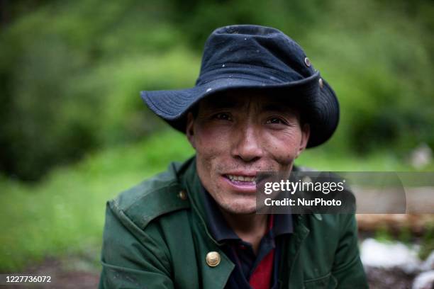 Songpan, China, 13 July 2011. Portrait of a Tibetan on the outskirts of the town of Songpan in the Tibetan and Qiang Autonomous District of Aba.