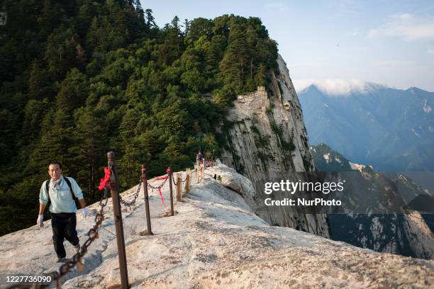 Xi'an, China, the 30 June 2011. A view from the mount Hua. It is a mountain located near the city of Huayin in Shaanxi province, about 120 kilometres...