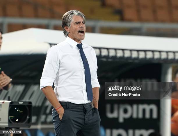 Diego Lopez head coach of Brescia FC during the Serie A match between US Lecce and Brescia FC on July 22, 2020 stadium &quot;via del Mare&quot; in...