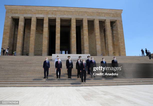 Turkish President Recep Tayyip Erdogan, Turkish Vice President Fuat Oktay, Turkish Justice Minister Abdulhamit Gul, Turkish Foreign Minister Mevlut...