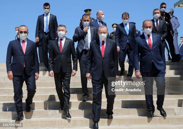 Turkish President Recep Tayyip Erdogan, Turkish Vice President Fuat Oktay, Turkish Justice Minister Abdulhamit Gul, Turkish Foreign Minister Mevlut...