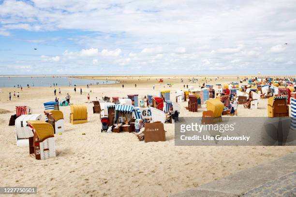 Main beach on the island Borkum on July 15, 2020 in Borkum, Germany.