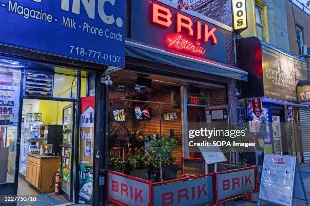 View of Brik Bar Lounge and Kitchen after the State Liquor authority suspended its liquor license for failing to maintain social distance in Queens...