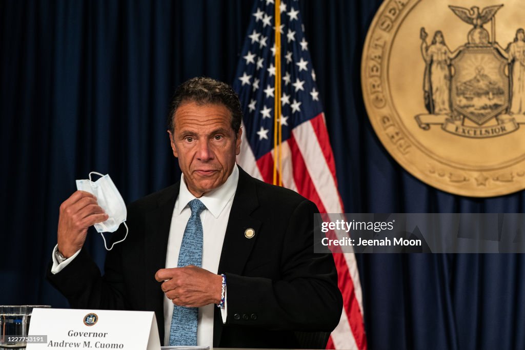 New York Governor Cuomo Holds Briefing In New York