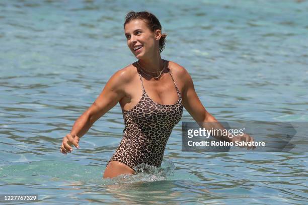 Elisabetta Canalis is seen on July 24, 2020 in Sassari, Italy. Local Caption