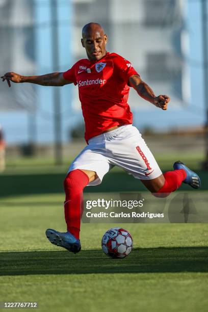 OEiRAS, PORTUGAL Thiago Santana of CD Santa Clara in action during the Liga Nos match berween CD Santa Clara and Vitoria SC at Estadio Cidade de...