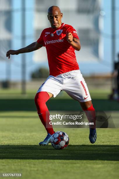 OEiRAS, PORTUGAL Thiago Santana of CD Santa Clara controls the ball during the Liga Nos match berween CD Santa Clara and Vitoria SC at Estadio Cidade...