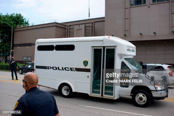 Police vehicle parks outside of the Chinese consulate in Houston, Texas, on July 24 after the US State Department ordered China to close it. - The US...