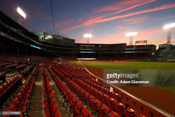 General view of the field during the game between the Baltimore Orioles and the Boston Red Sox at Fenway Park on Friday, July 24, 2020 in Boston,...