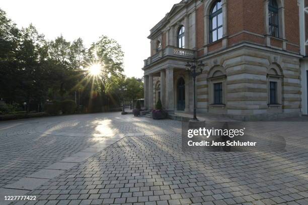 The 'Festspielhaus auf dem Gruenen Huegel' festival house on the Green Hill, the venue of the Bayreuth Music Festival , is seen on July 25, 2020 in...