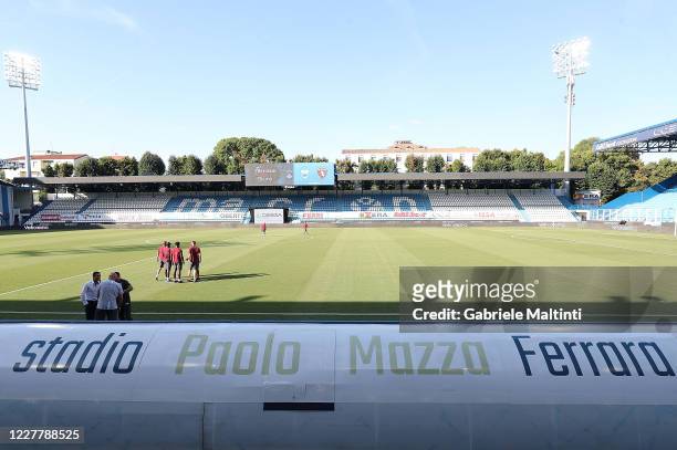General view of the stadium prior the Serie A match between SPAL and Torino FC at Stadio Paolo Mazza on July 26, 2020 in Ferrara, Italy.