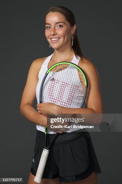 Jodie Burrage poses for a portrait prior to the St. James's Place Battle of the Brits Team Tennis at National Tennis Centre on July 26, 2020 in...