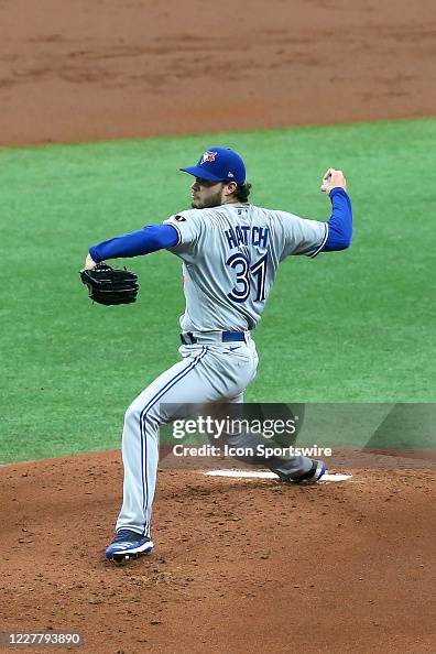 Hatch Baseball Thomas Hatch of the Blue Jays makes his MLB debut as he delivers a ...