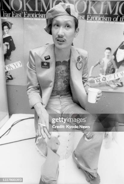 File photo taken in June 1971 shows Japanese fashion designer Kansai Yamamoto in Tokyo. He died on July 21 at the age of 76, after being diagnosed...