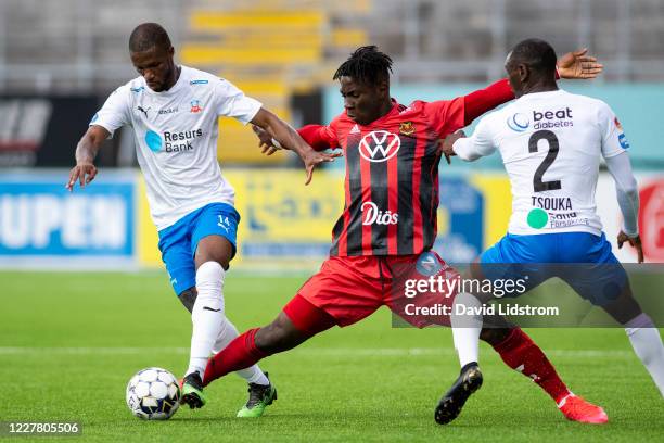 Jordan Attah Kadiri of Ostersunds FK during the Allsvenskan match between Ostersunds FK and Helsingborgs IF at Jamtkraft Arena on July 27, 2020 in...