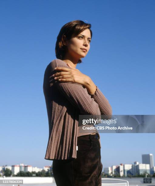 Gallery photo session for JAG, the U.S. Navy's Judge Advocate General's office. Pictured is Catherine Bell . Image dated August 8, 1998.