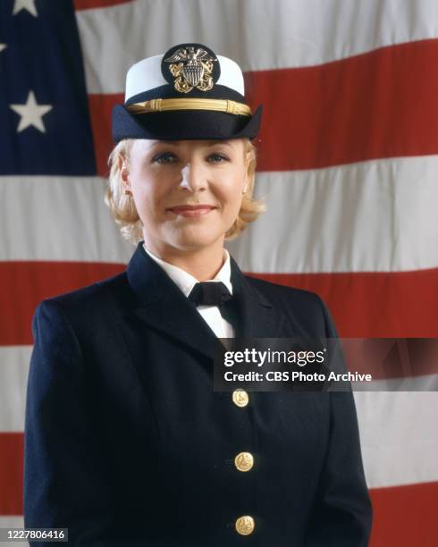 Gallery photo session for JAG, the U.S. Navy's Judge Advocate General's office. Pictured is Karri Turner . Image dated August 8, 1998.