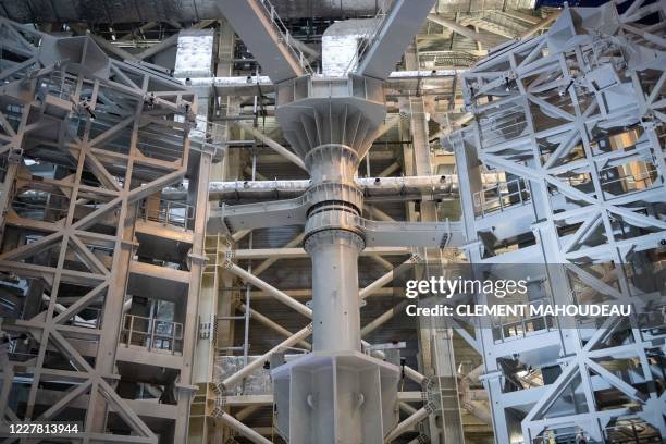 Picture shows a pre-assembly gantry constructed by South Korea which will be used to assemble vacuum chamber sectors with vertical coils to be...