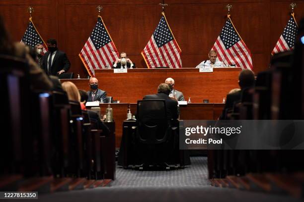 Attorney General William Barr appears before the House Oversight Committee on July 28, 2020 on Capitol Hill in Washington D.C. In his first...