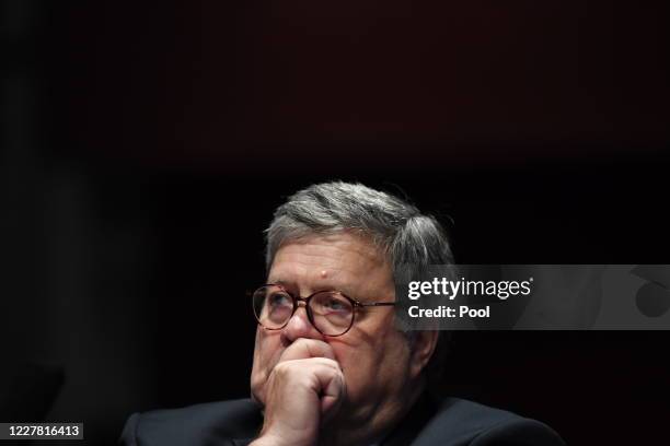 Attorney General William Barr appears before the House Judiciary Committee on July 28, 2020 on Capitol Hill in Washington D.C. In his first...