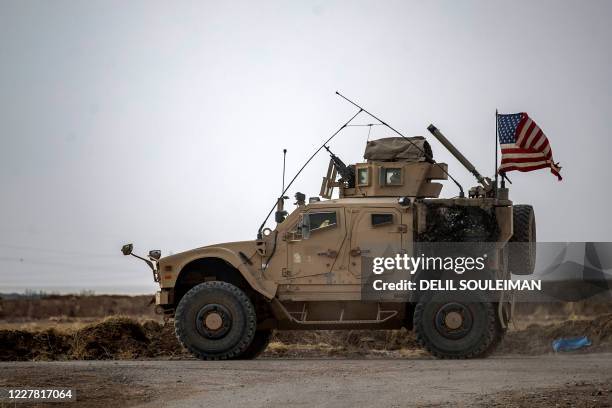 Vehicle is pictured at a military base in Rumaylan in Syria's northeastern Hasakeh province on July 28, 2020.