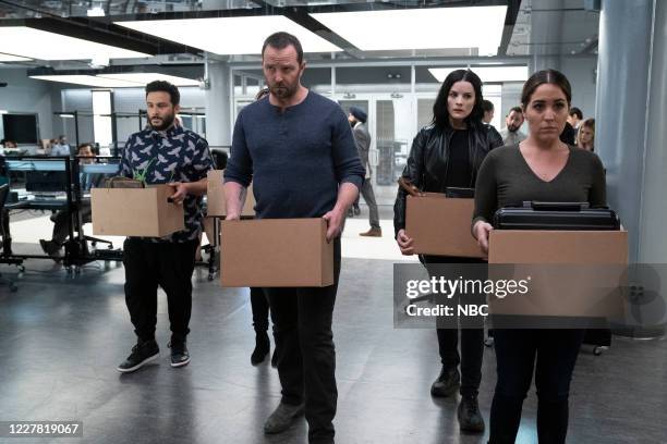 Iunne Ennui" Episode 511 -- Pictured: Ennis Esmer as Rich Dotcom, Sullivan Stapleton as Kurt Weller, Jaimie Alexander as Jane Doe, Audrey Esparza as...