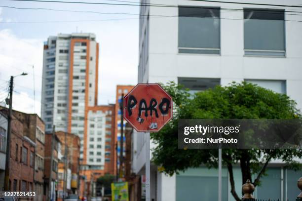 Students of the National University of Colombia 'Universidad Nacional de Colombia' in Bogota protest by setting a campsite inside campus for a free...