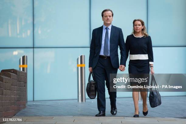 Former Conservative MP Charlie Elphicke, with MP for Dover Natalie Elphicke, arriving at Southwark Crown Court in London where he is on trial accused...