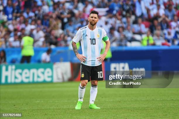 Lionel Messi of Argentina during the FIFA World Cup match France versus Argentina at Kazan Arena, Kazan, Russia on June 30, 2018.