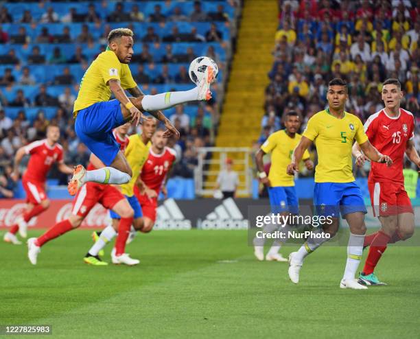 Neymar during the FIFA World Cup match Brazil versus Serbia at Spartak Stadium, Moscow, Russia on June 27, 2018.