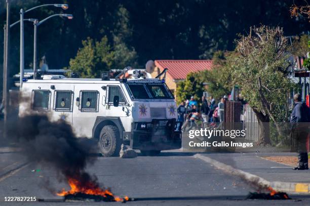 Greenfields residents demonstrate during a large scale protest action organised by the group Gatvol Capetonian on July 27, 2020 in Cape Town, South...