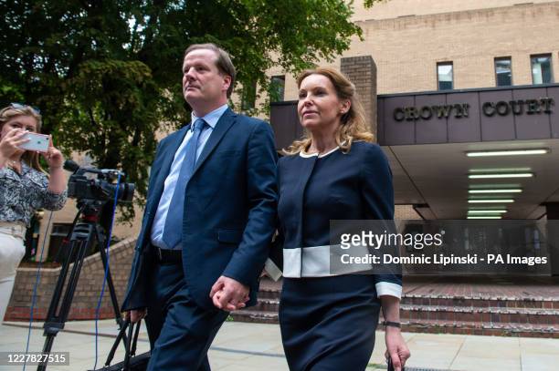 Former Conservative MP Charlie Elphicke, with MP for Dover Natalie Elphicke, leaving Southwark Crown Court in London where he is on trial accused of...
