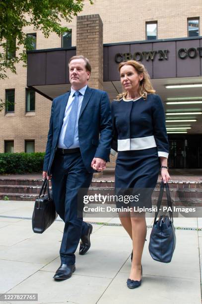 Former Conservative MP Charlie Elphicke, with MP for Dover Natalie Elphicke, leaving Southwark Crown Court in London where he is on trial accused of...