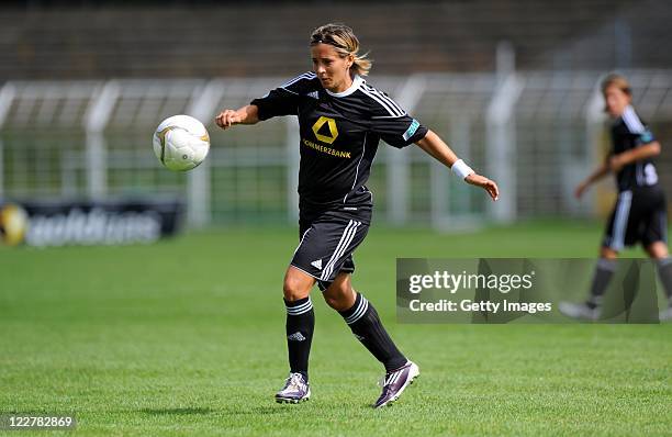 Sandra Smisek of Frankfurt during the Women's Bundesliga match between 1. FC Lok Leipzig and 1. FFC Frankfurt at the Bruno-Plache-Stadium on August...