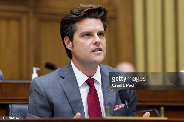 Rep. Matt Gaetz speaks during the House Judiciary Subcommittee on Antitrust, Commercial and Administrative Law hearing on Online Platforms and Market...