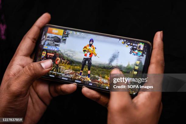 In this photo illustration, PUBG Mobile being played on an Android smartphone. Indian government is considering a ban on the battle royale format...