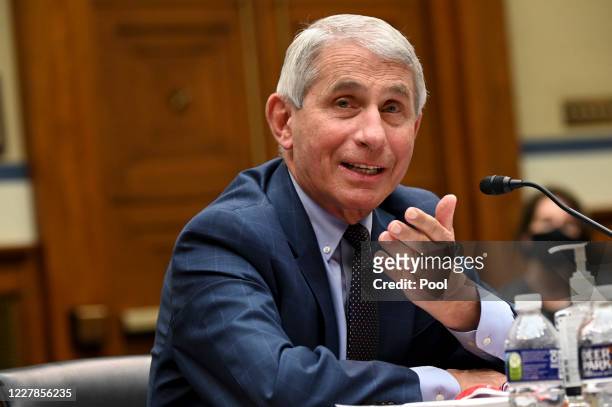 Anthony Fauci, director of the National Institute of Allergy and Infectious Diseases, testifies during a House Select Subcommittee on the Coronavirus...