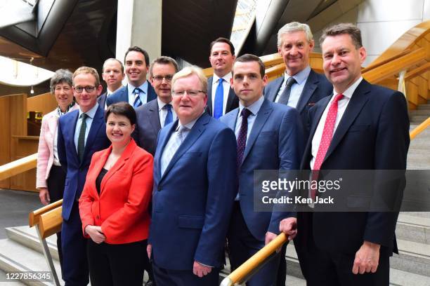 Scottish Conservative leader Ruth Davidson pictured with her newly-appointed Shadow Cabinet. L to R: Liz Smith, John Lamont, Donald Cameron, Maurice...