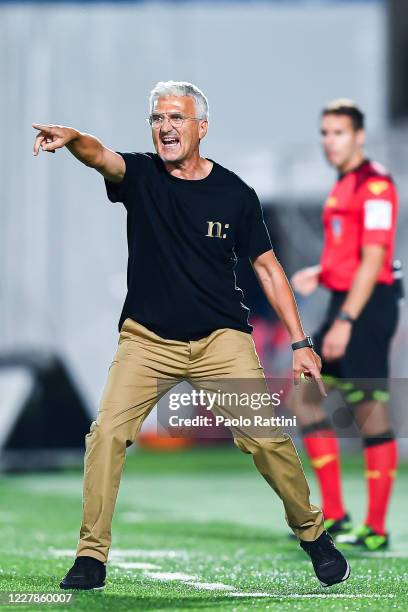 Roberto Venturato coach of Cittadella during the Serie B match between Virtus Entella and AS Cittadella at Aldo Gastaldi Stadium on July 31, 2020 in...