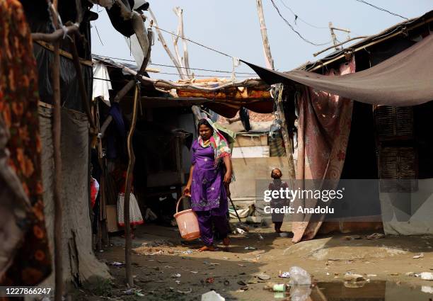 General view of Rohingya Muslim refugees camp during the Eid al-Adha, as Muslims worldwide celebrate the festival, at the refugee camp in New Delhi,...