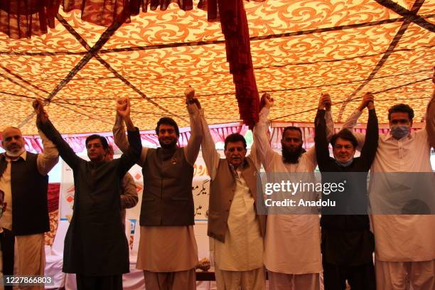 Chairman Kashmiri Committee of National Assembly of Pakistan Shehriyar Khan Afridi along with members and Prime Minister Pakistani administrated...