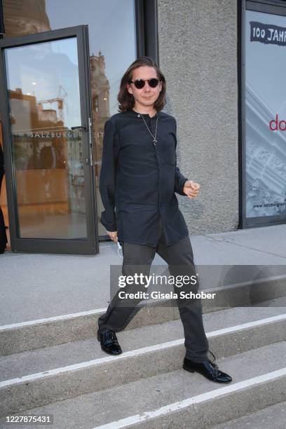 Julian Plica, son of Gaby Dohm, at the premiere of "Elektra" during the opening of the Salzburg Festival 2020 at Salzburg State Theatre on August 1,...