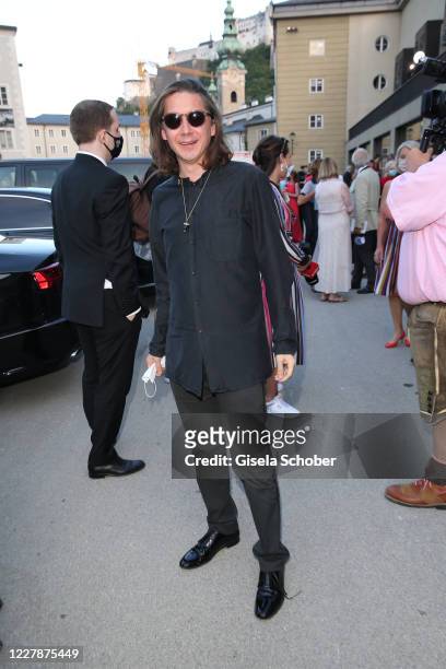 Julian Plica, son of Gaby Dohm, at the premiere of "Elektra" during the opening of the Salzburg Festival 2020 at Salzburg State Theatre on August 1,...