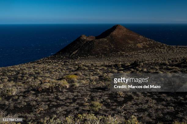 View of a Volcano crater in Fuencaliente, south of La Palma island.