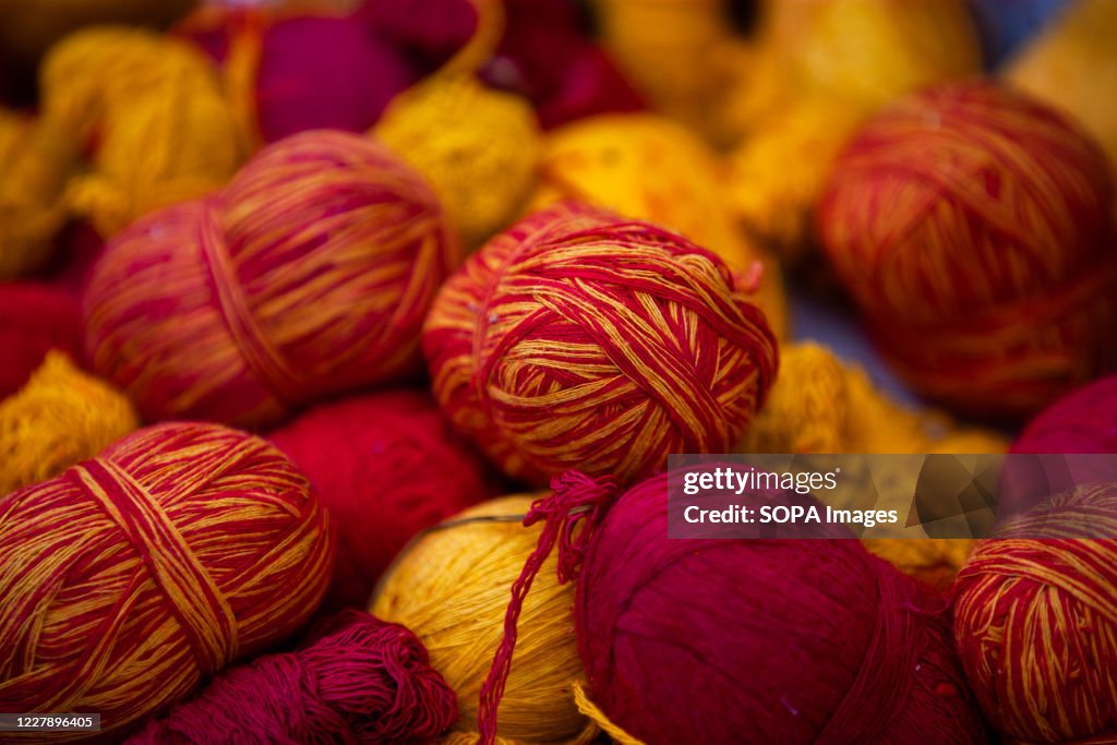 Janjam Thread Sacred thread known as janai seen during the Janai Purnima festival ...