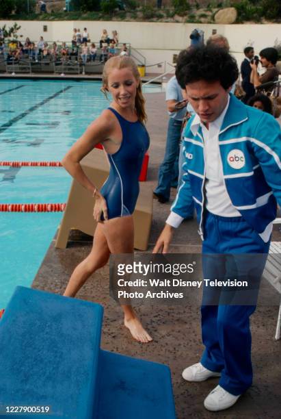 Billy Crystal, Suzanne Somers appearing on the ABC tv special 'The Battle of the Network Stars III'.