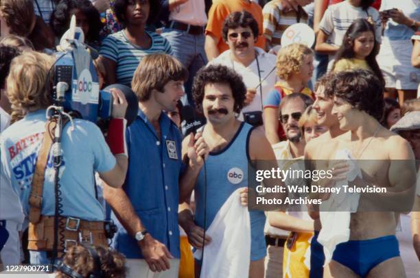 Bruce Jenner, Gabe Kaplan, Chris DeRose appearing on the ABC tv special 'The Battle of the Network Stars III'.