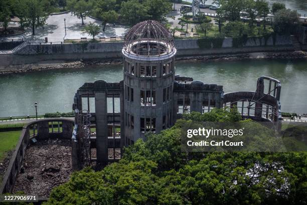 The Atomic Bomb Dome is pictured on August 4, 2020 in Hiroshima, Japan. This Thursday will mark the 75th anniversary of the atomic bombing of...